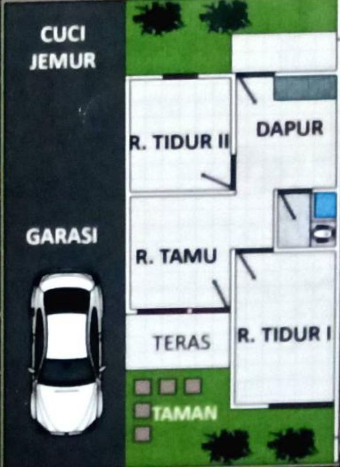 foto denah rumah tipe 36 perumahan GRAND ROYAL RESIDENCE 2