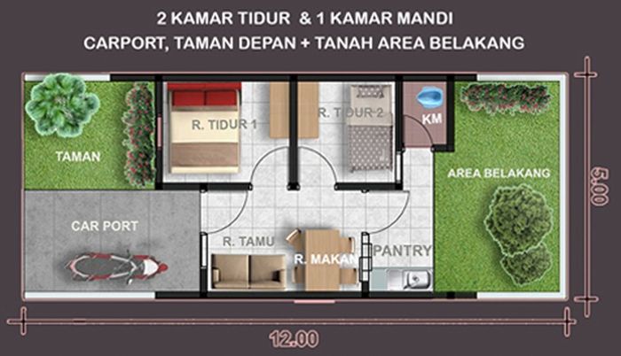 foto denah rumah tipe 32 perumahan Perumahan Tapos Sejuk