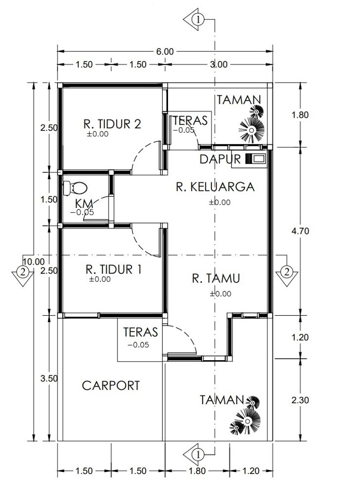 foto denah rumah tipe 36/60 perumahan HARMONI LAND