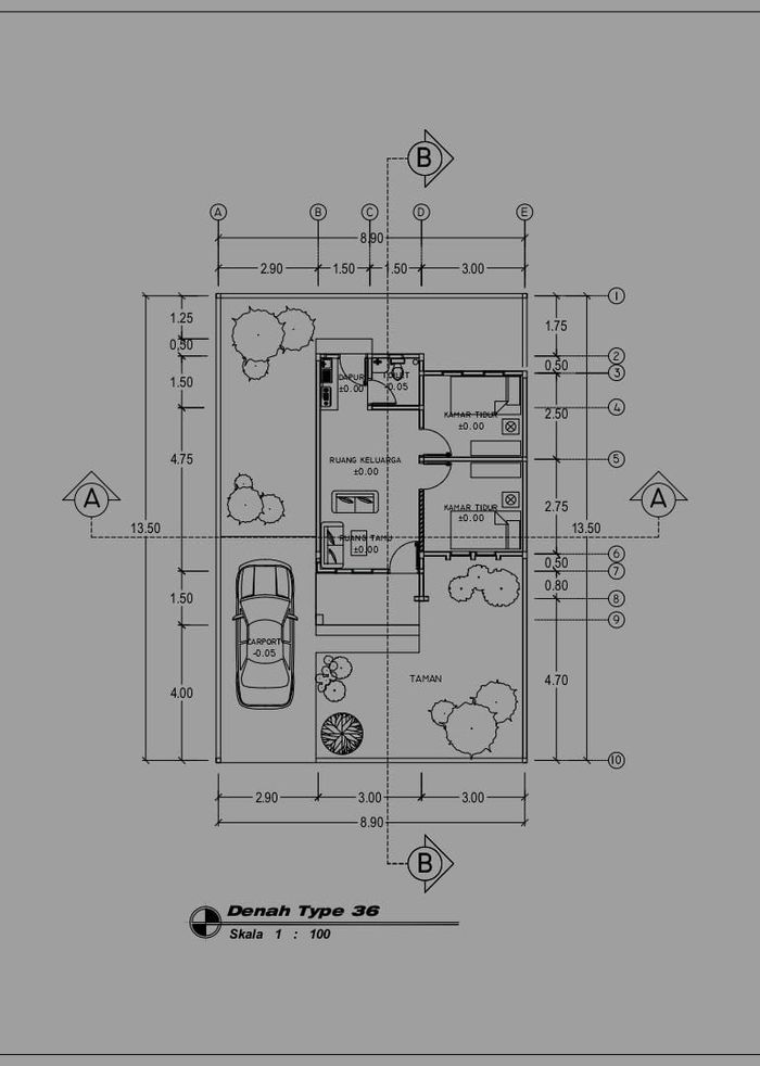foto denah rumah tipe 36 perumahan PERUMAHAN DERMAGA RESIDENCE
