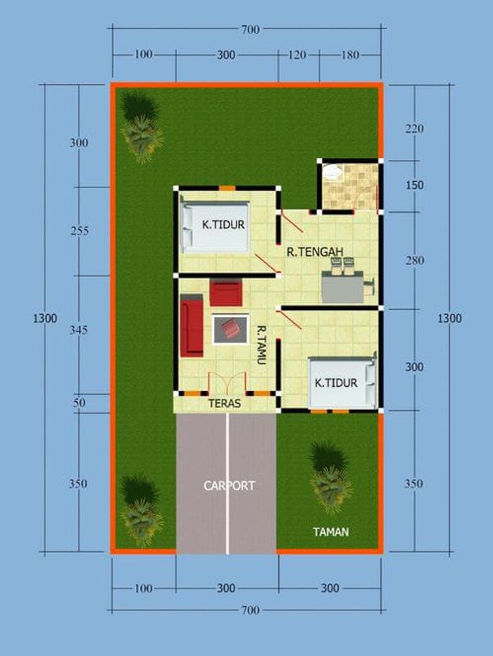 foto denah rumah tipe 36 perumahan TAPERA KENDARI TAHAP 2