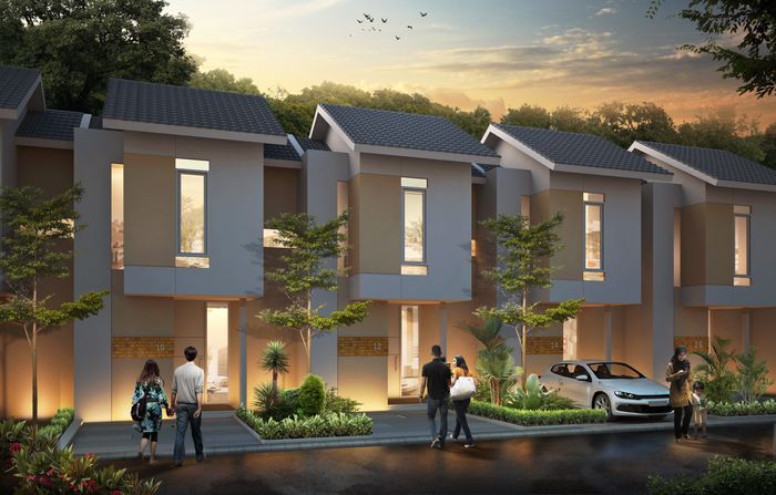 foto tampak rumah tipe 45 (254) Lt 71 perumahan Greenland River Villa