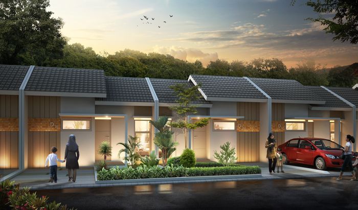 foto tampak rumah tipe 36 (254) Lt 72 perumahan Greenland River Villa