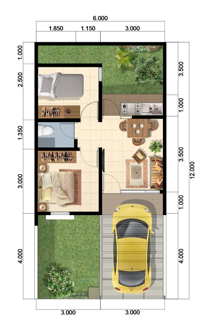 foto denah rumah tipe AYANA 34/72 (JULI 22) perumahan PANJIBUWONO RESIDENCE