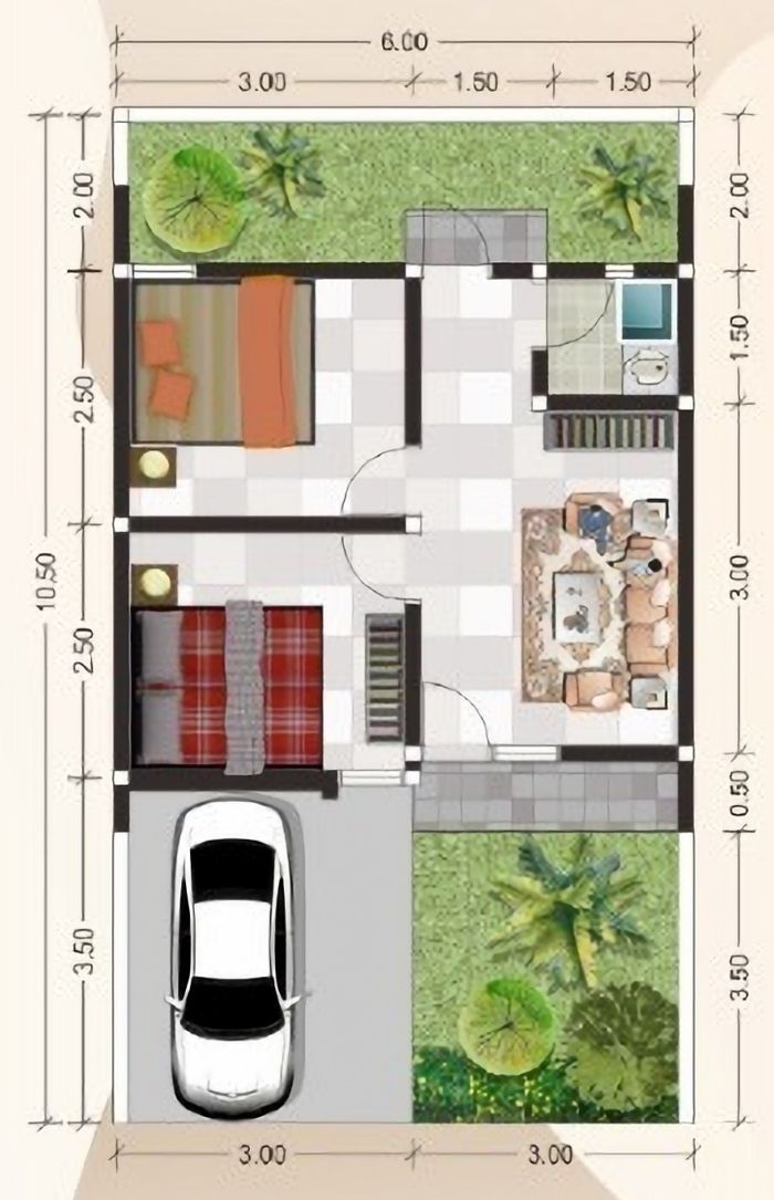 foto denah rumah tipe 30/63 perumahan GRAHA PESONA 2