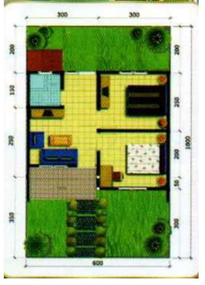 foto denah rumah tipe 30/60 perumahan PURI SITUSARI TAHAP 2