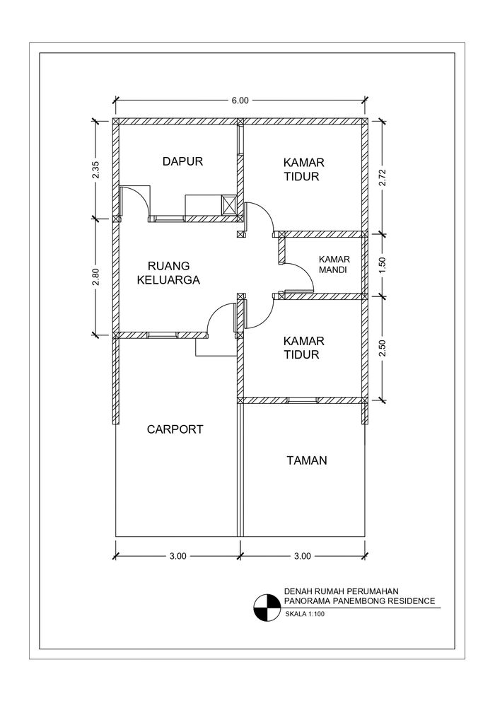 foto denah rumah tipe 30/60 perumahan Panorama Panembong Residence