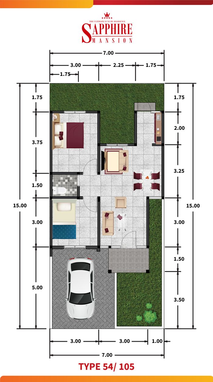 foto denah rumah tipe C4 perumahan SAPPHIRE MANSION