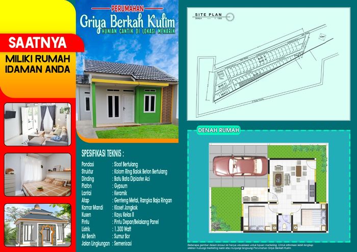 foto denah rumah tipe RHS 36 perumahan Griya Berkah Kulim