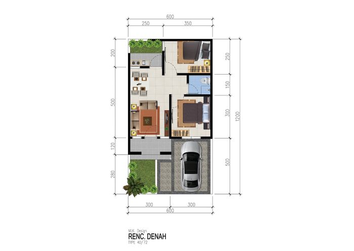 foto denah rumah tipe PRMNT 40/72 perumahan Indraprasta View