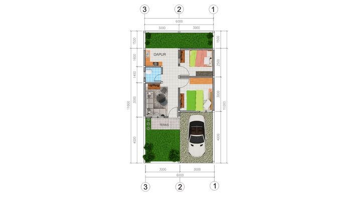 foto denah rumah tipe 30/60 perumahan PESONA KAHURIPAN 5