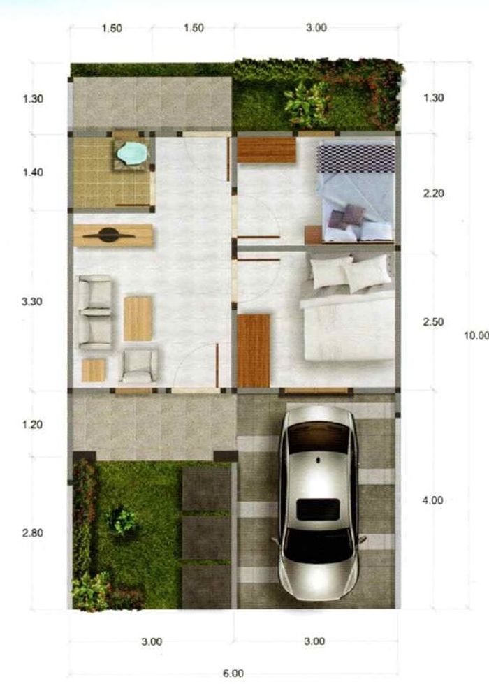 foto denah rumah tipe Subsidi perumahan Grand Harmoni 5 Tenjo