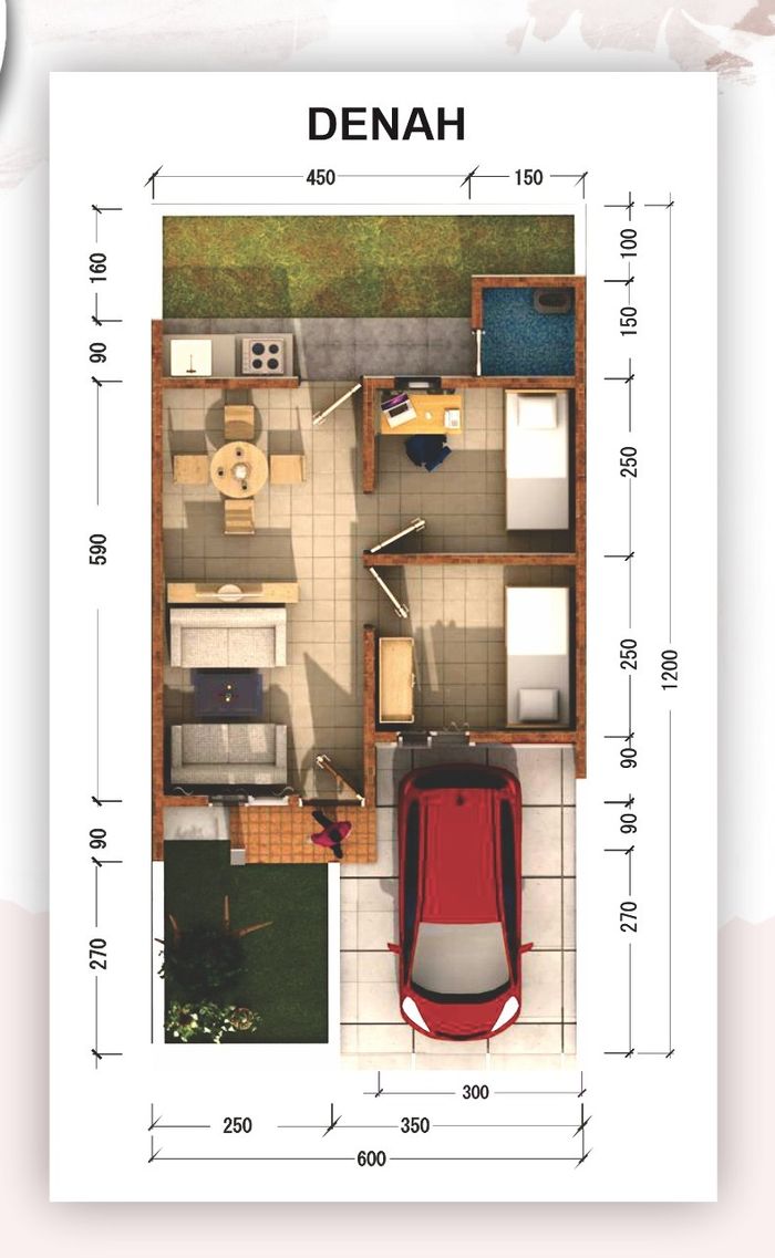 foto denah rumah tipe 36 perumahan Kalimasada Residence Tahap 2