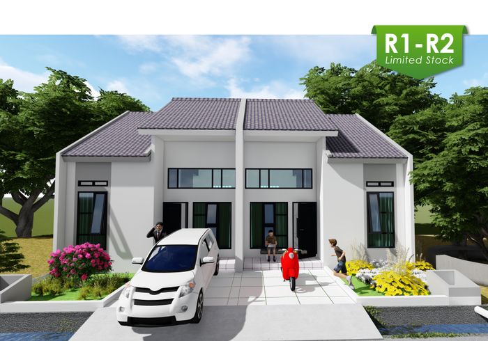 foto tampak rumah tipe MAWAR perumahan SURYAJAYA ANNIE LAND