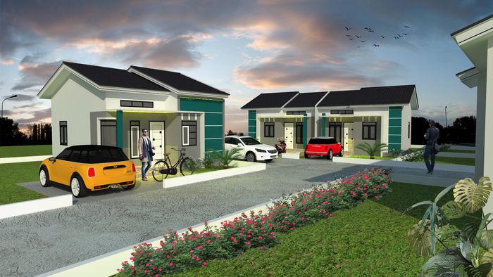 foto tampak rumah tipe 36 perumahan kajhu perkasa residence