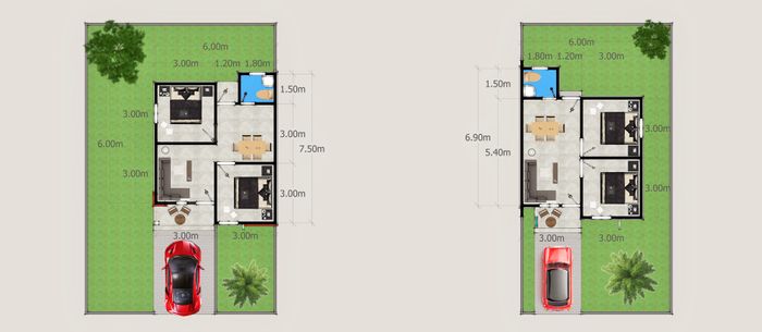 foto denah rumah tipe 36 perumahan kajhu perkasa residence