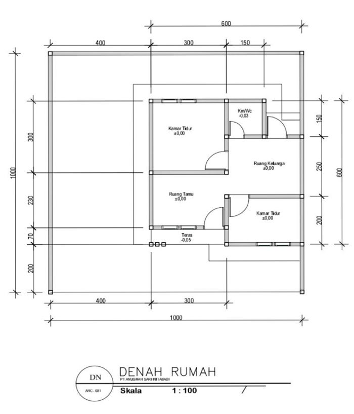foto denah rumah tipe 36 perumahan GRIYA ANUGRAH WAKATOBI PERMAI