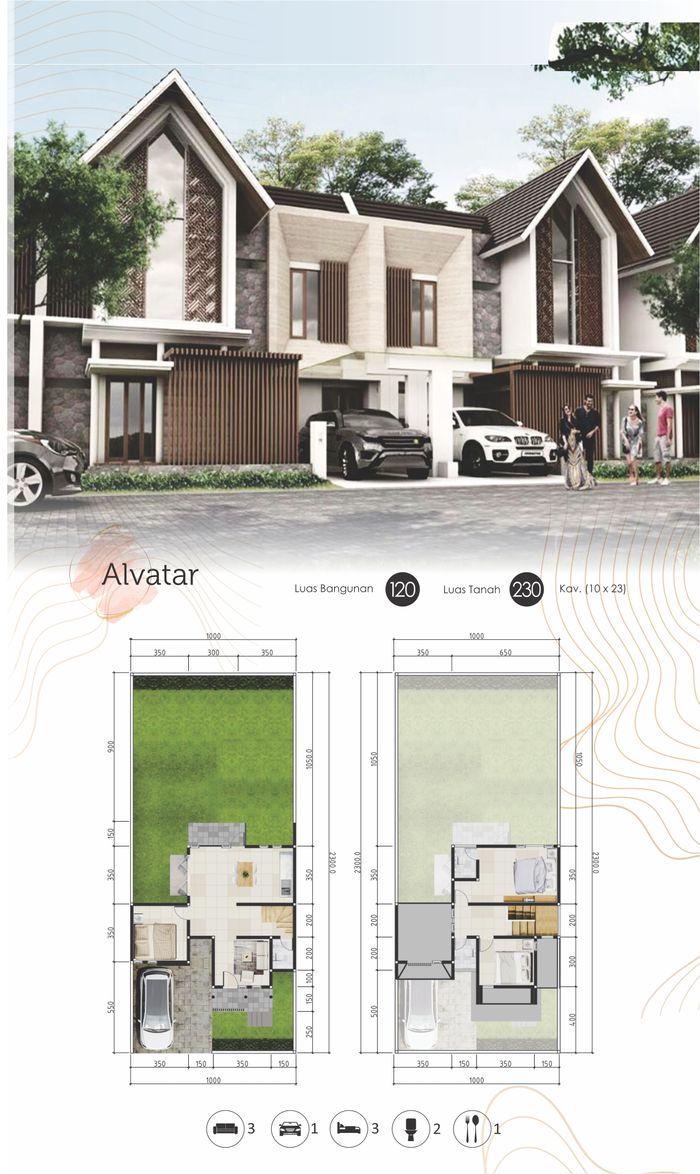 foto denah rumah tipe ALVATAR perumahan Wisata Bukit Sentul