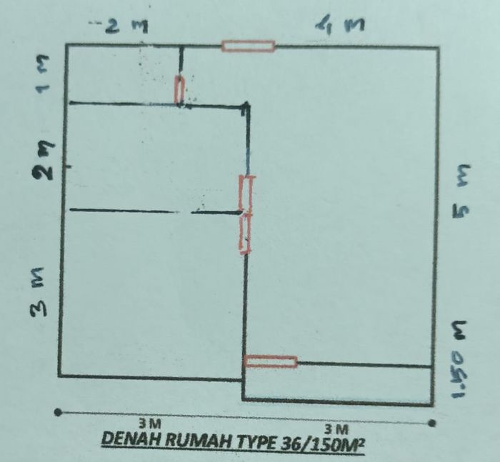 foto denah rumah tipe subsidi  36 m2 perumahan PURI PESONA INDAH