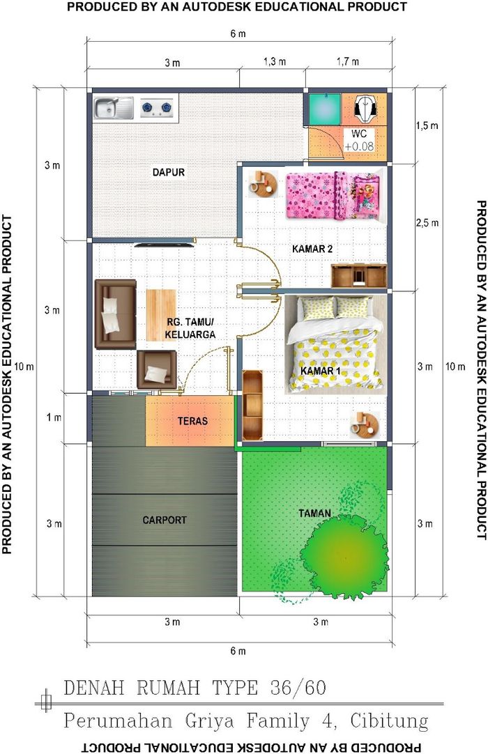 foto denah rumah tipe Topaz perumahan Griya Family 4 Cibitung Tahap 4 Muktiwari