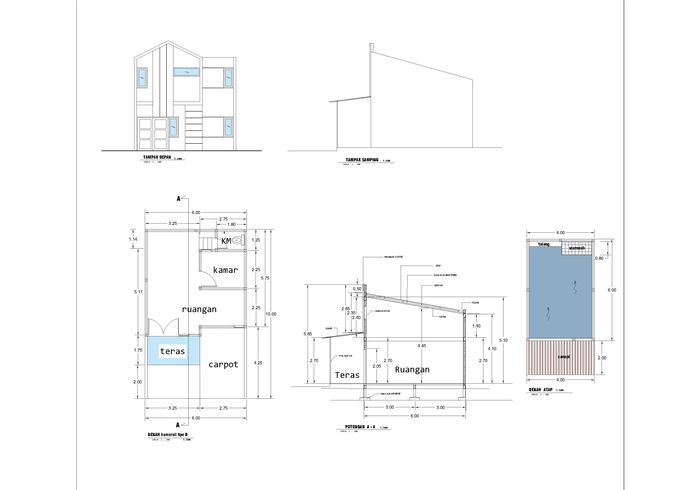 foto denah rumah tipe 38/60 TYP B perumahan GRAND PANGHEGAR RESIDENCE II