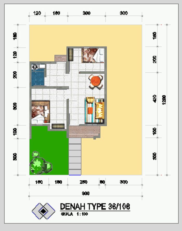 foto denah rumah tipe Green Teropong Tahap III RSH-36 subsidi perumahan Green Teropong Residence 3