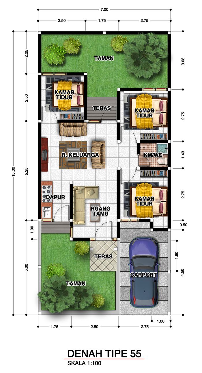 foto denah rumah tipe MULYA perumahan PERUMAHAN ARZETI