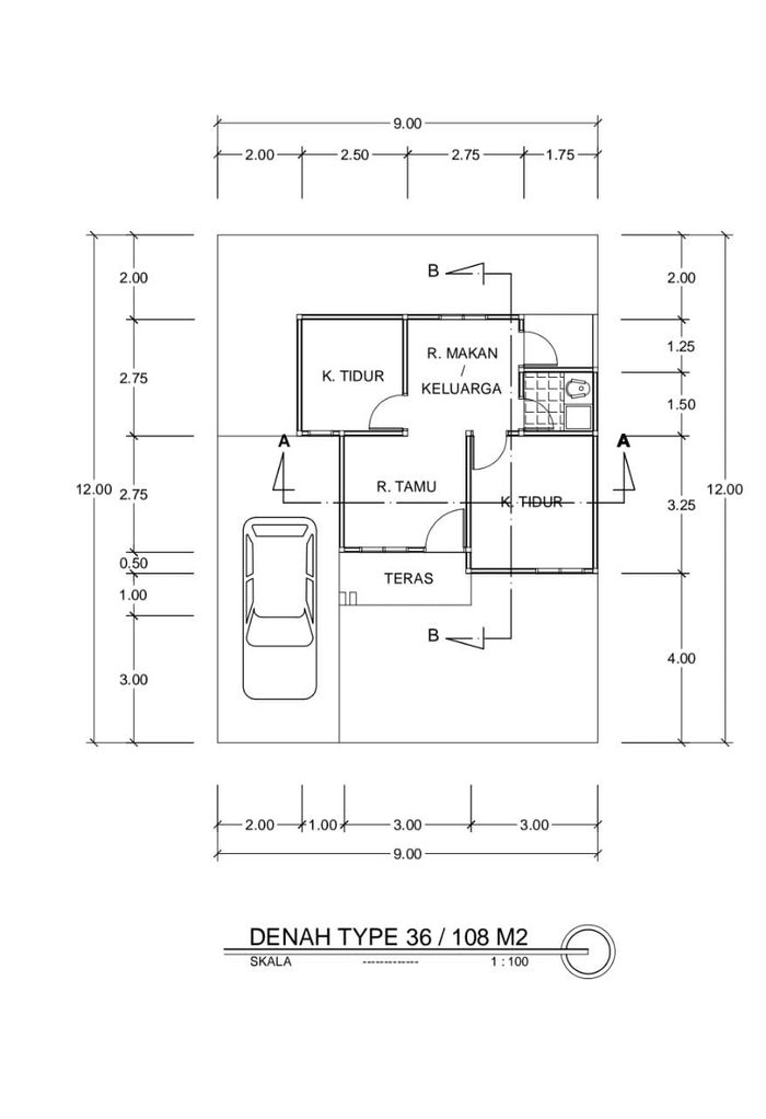 foto denah rumah tipe 36 perumahan CANTIKA 2