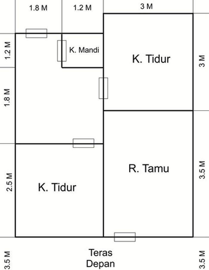 foto denah rumah tipe Subsidi 36/70 perumahan Perumahan Pesona Jaya Perdana