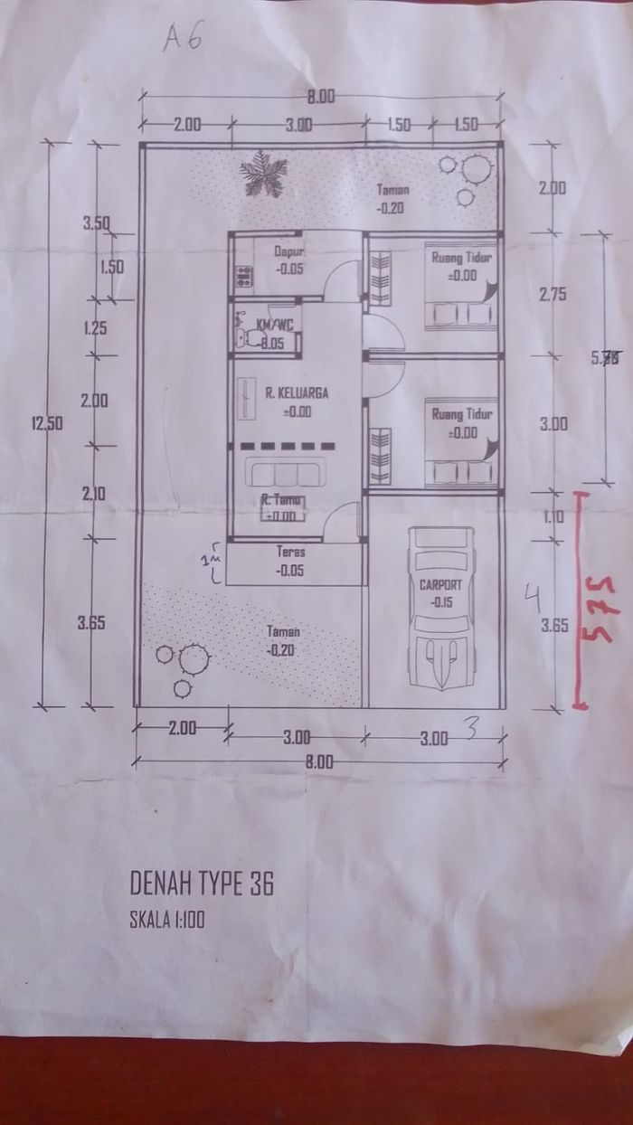 foto denah rumah tipe 36 perumahan BALE BALONG RESIDENCE