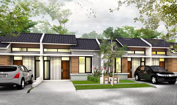 foto tampak rumah tipe Lavender 72 - Taman perumahan PERMATA MUTIARA MAJA - CLUSTER RUBY