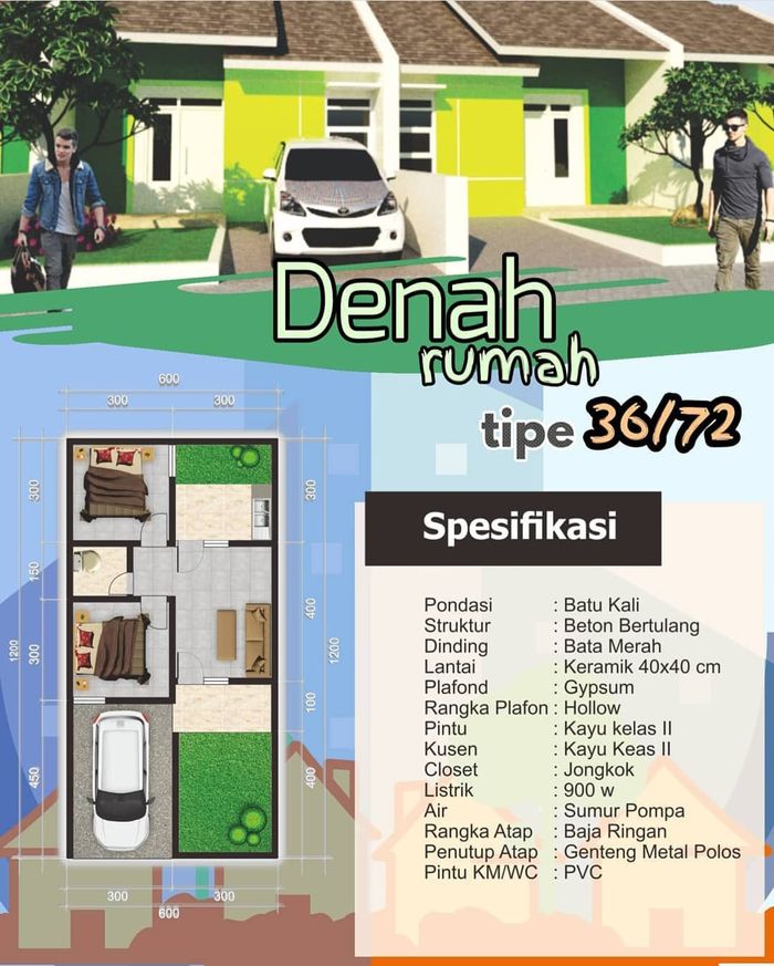foto denah rumah tipe Rumah Subsidi perumahan Mars Residence 2