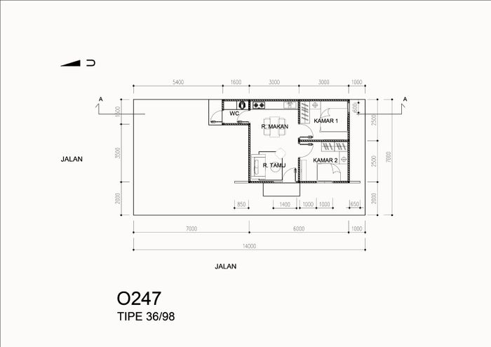 foto denah rumah tipe Hook Promo PPN perumahan Cerme Indah