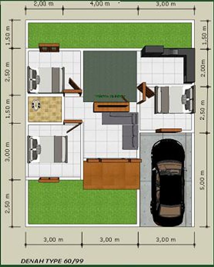 foto denah rumah tipe Seruni perumahan Perumahan Mekar Agung 3 Residence