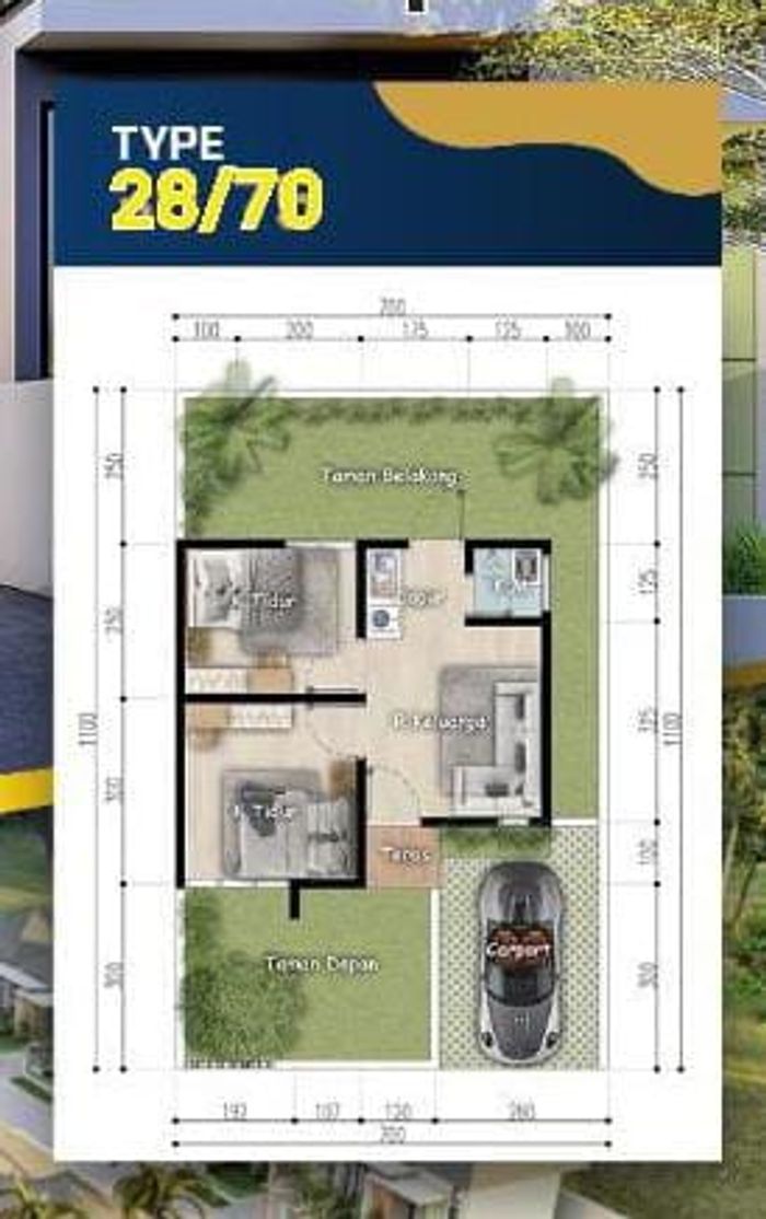 foto denah rumah tipe 28/70 perumahan AMARIS GREENHOUSE TAHAP 2