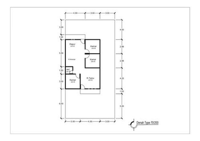 foto denah rumah tipe 70/200 perumahan GATRI RESIDENCE