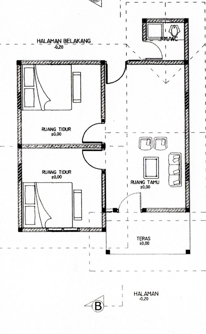 foto denah rumah tipe 36 perumahan KOMPLEK DAMAI RESIDENCE 6