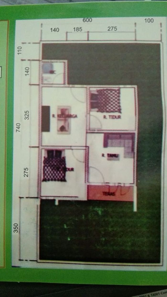 foto denah rumah tipe RHS 36 perumahan DAYAT JAYA
