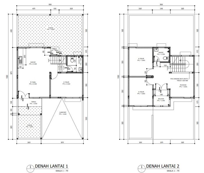 foto denah rumah tipe KALINDA B8-12B perumahan Kedaton Park Tahap 1