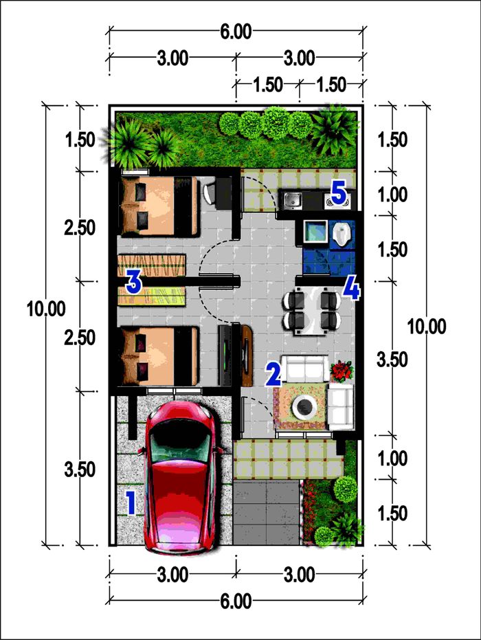 foto denah rumah tipe 30/60 perumahan PURWODADI VIEW