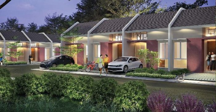 foto tampak rumah tipe DAKOTA 364JT perumahan Mutiara Columbus