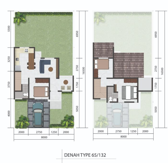 foto denah rumah tipe 65/132 perumahan PADMA SERPONG