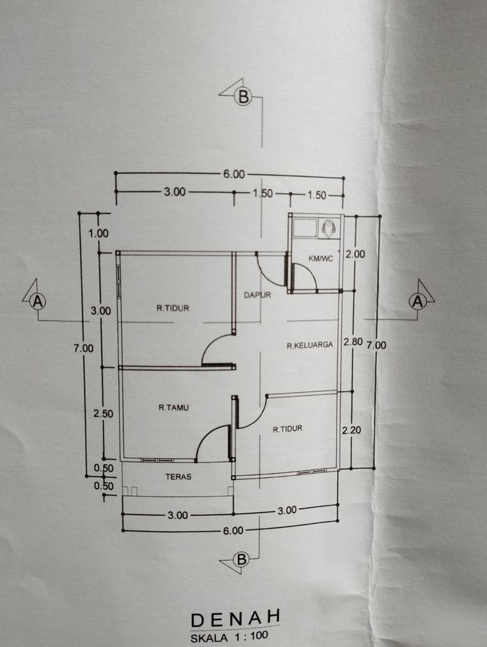 foto denah rumah tipe 36 perumahan Pesona Karya Residence Blok B