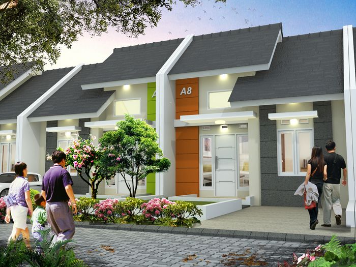 foto tampak rumah tipe 45 perumahan THE BANDARA RESIDENCE