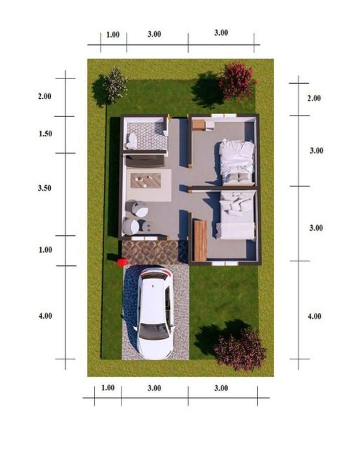 foto denah rumah tipe 36/84 perumahan Grand Alana View 2