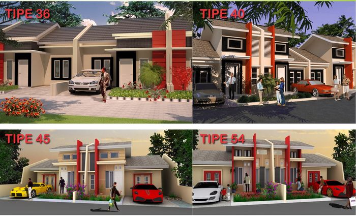 foto tampak rumah tipe 45+ perumahan THE BANDARA RESIDENCE