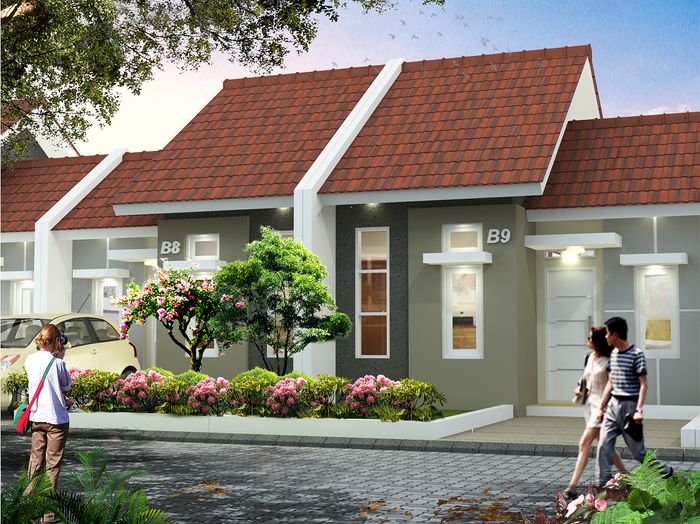 foto tampak rumah tipe 40 perumahan THE BANDARA RESIDENCE