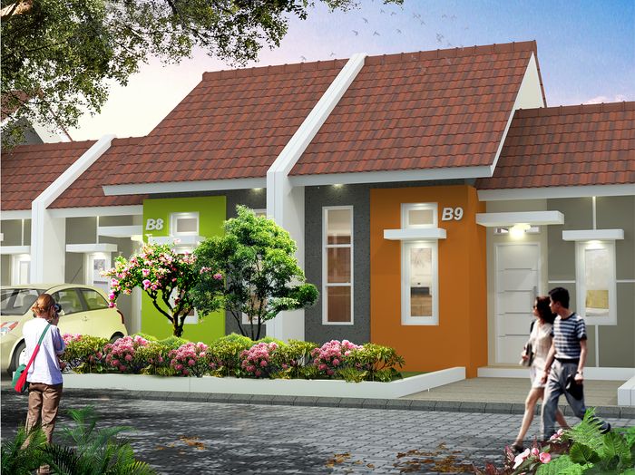 foto tampak rumah tipe 36 tulip perumahan THE BANDARA RESIDENCE
