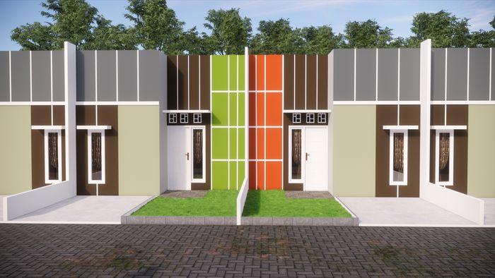 foto tampak rumah tipe 27 perumahan THE BANDARA RESIDENCE