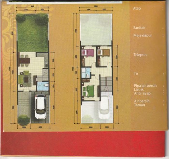 foto denah rumah tipe PEARL D 4 NO 2 perumahan Daan Mogot Arcadia